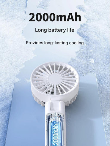 Dual-Blade Portable Neck Fan - Rechargeable USB Fan with Carabiner