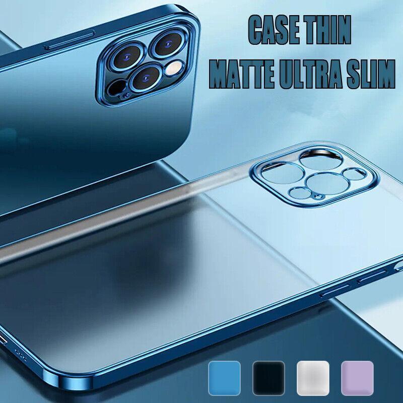 Purple For iPhone 13 12 11 Pro Max Case Thin Matte Ultra Slim Shockproof Clear Cover - iPhone 13