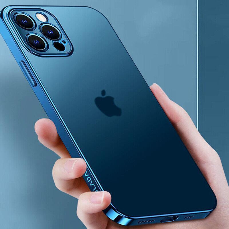 Purple For iPhone 13 12 11 Pro Max Case Thin Matte Ultra Slim Shockproof Clear Cover - iPhone 13