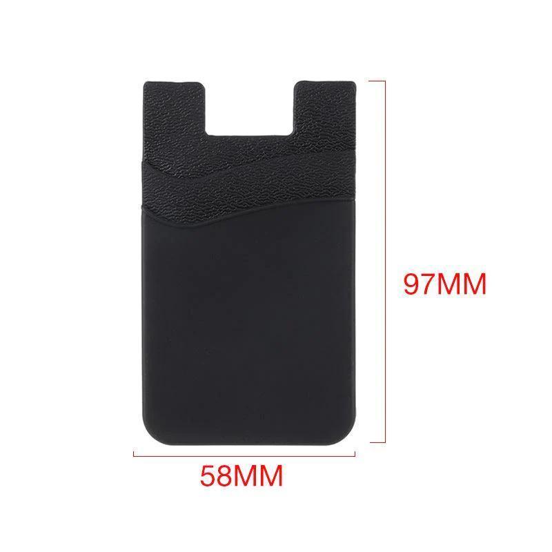Silicone Phone Card Holder Double Layer Adhesive Wallet with 3M Backing - Red