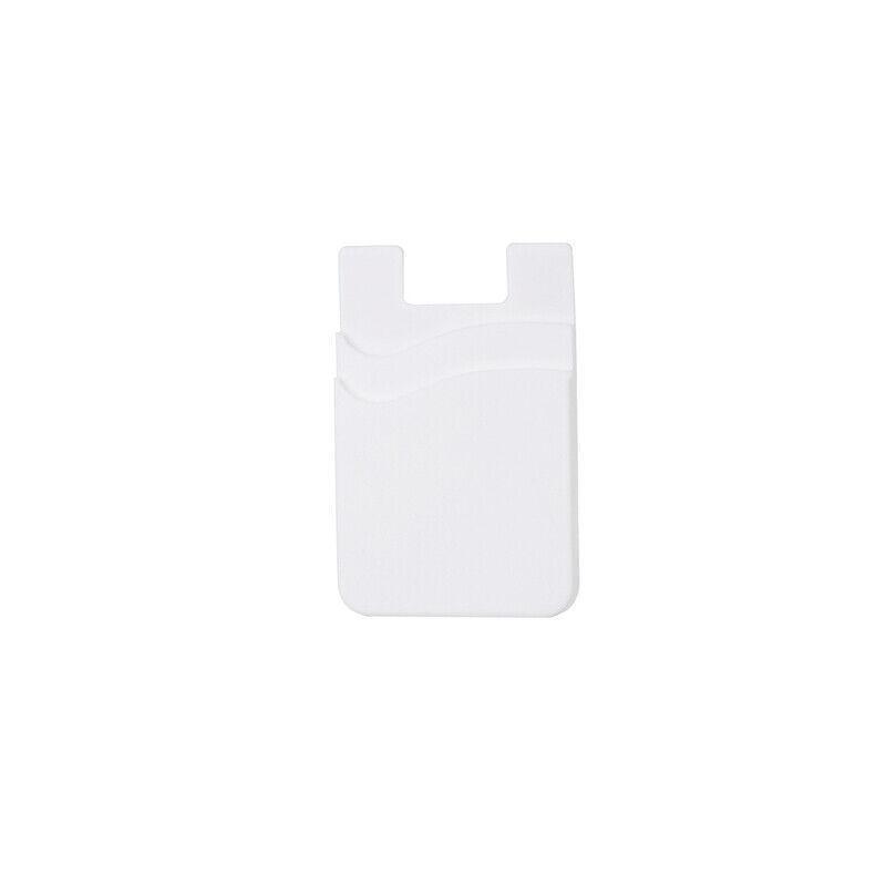 Silicone Phone Card Holder Double Layer Adhesive Wallet with 3M Backing - Red