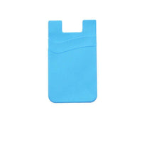 Silicone Phone Card Holder Double Layer Adhesive Wallet with 3M Backing - Red