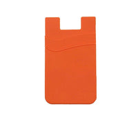 Silicone Phone Card Holder Double Layer Adhesive Wallet with 3M Backing - Red