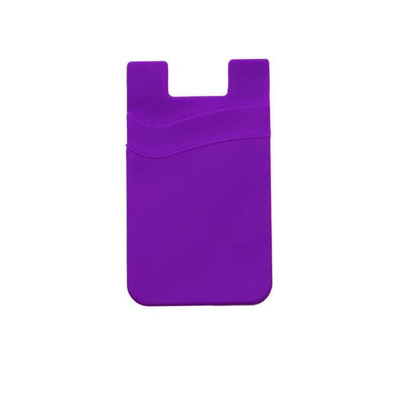 Silicone Phone Card Holder Double Layer Adhesive Wallet with 3M Backing - Red