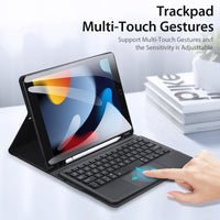 Smart Leather Case With Touchpad For Ipad 10.2 - Black