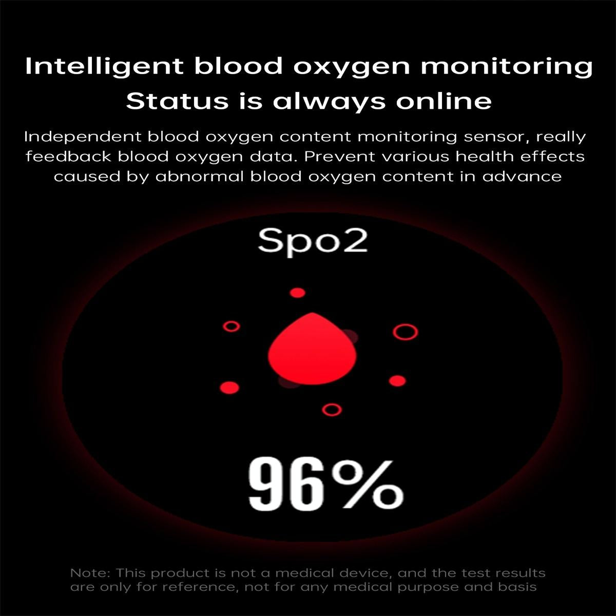 Smart Watch With Heart / Blood Monitoring - Black