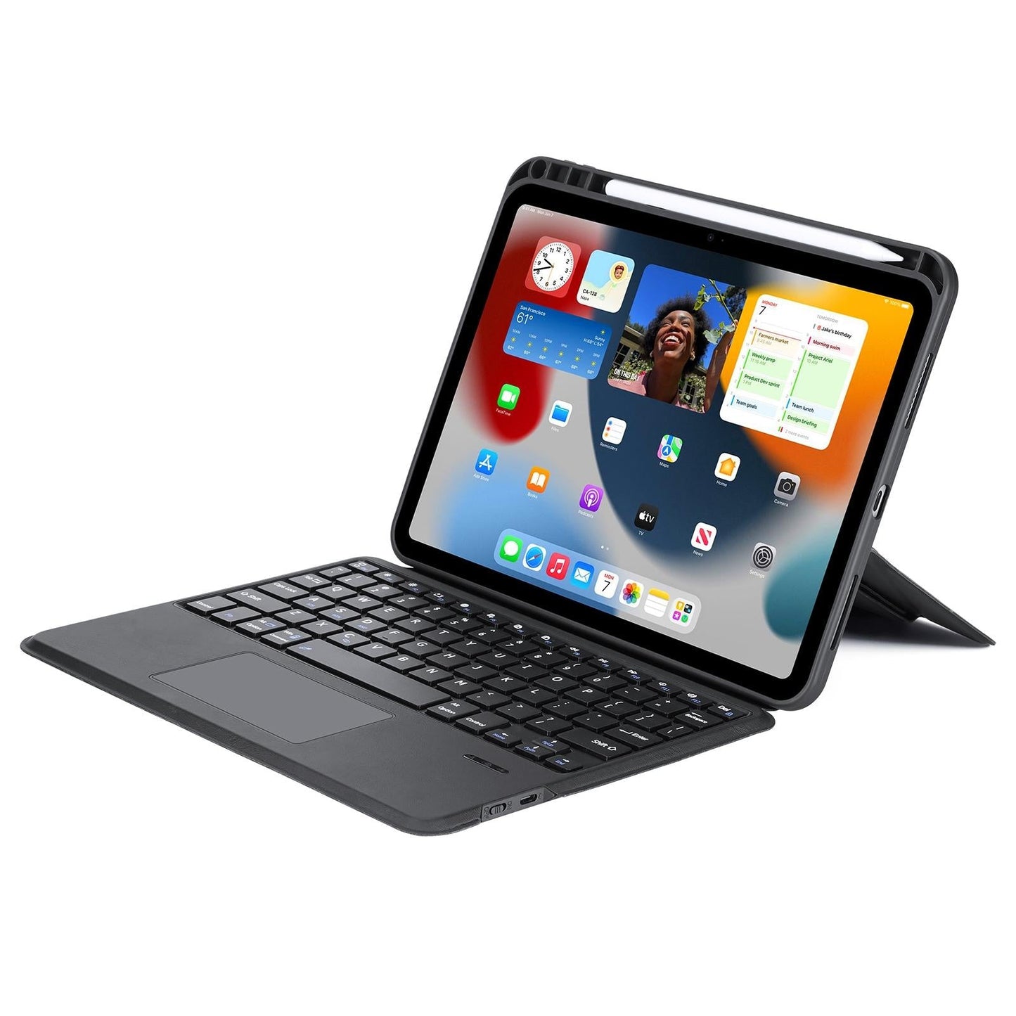 Black Magnetic Bluetooth Keyboard Tablet Case - For Ipad Air 4&5 / Ipad Pro 11 2022