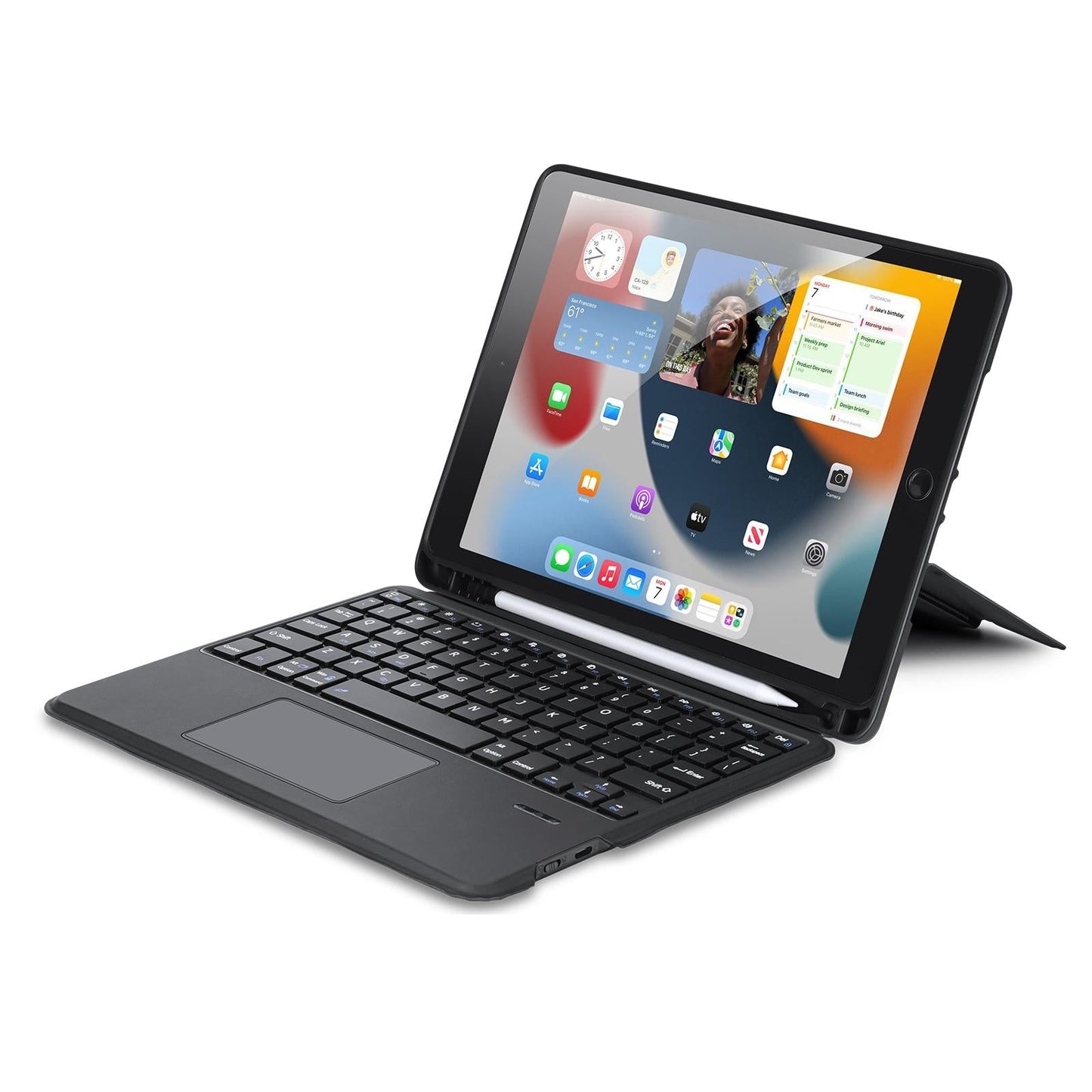 Black Magnetic Bluetooth Keyboard Tablet Case - For Ipad Air 4&5 / Ipad Pro 11 2022