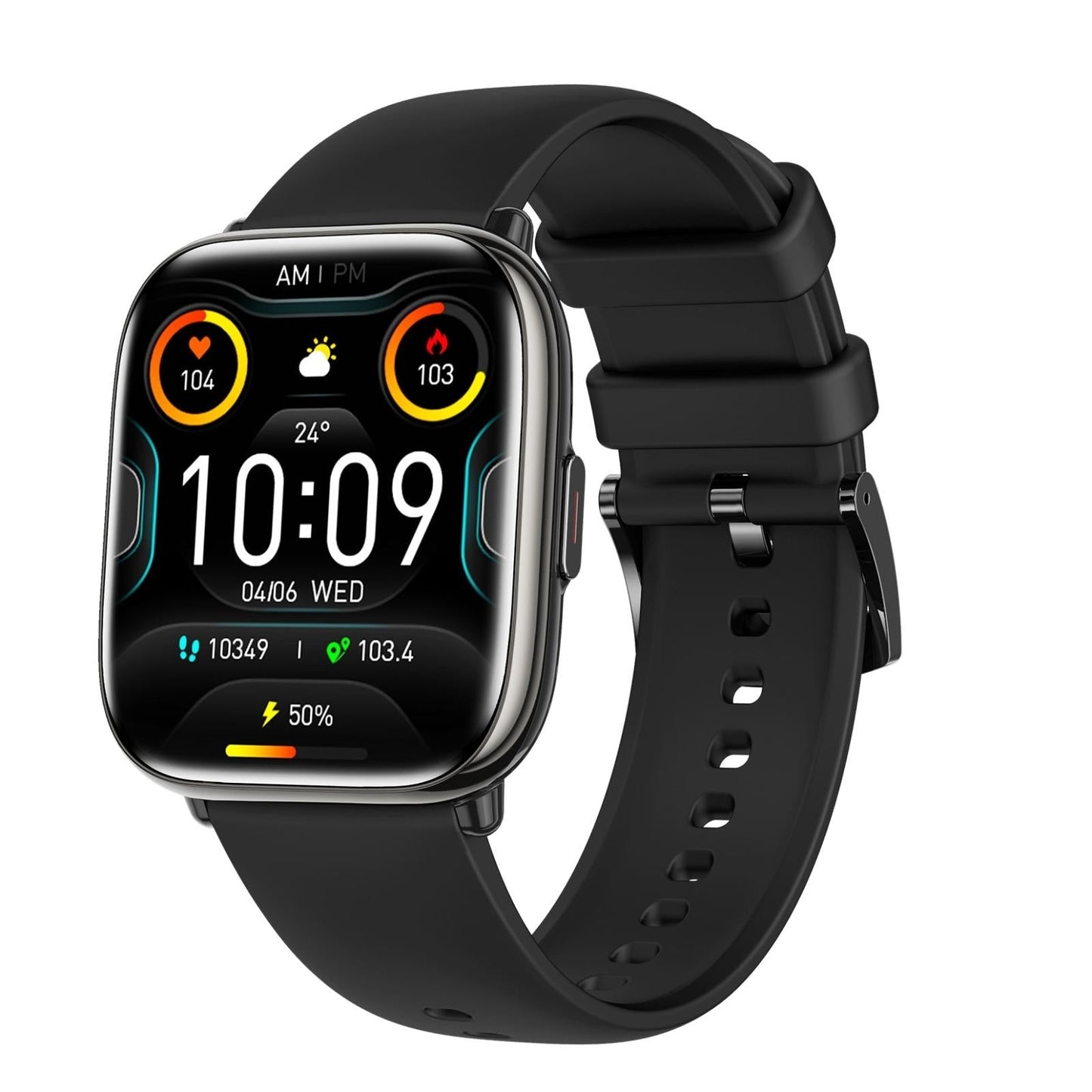 Waterproof Smart Watch With Blood Oxygen Monitoring - Ip68 - Black