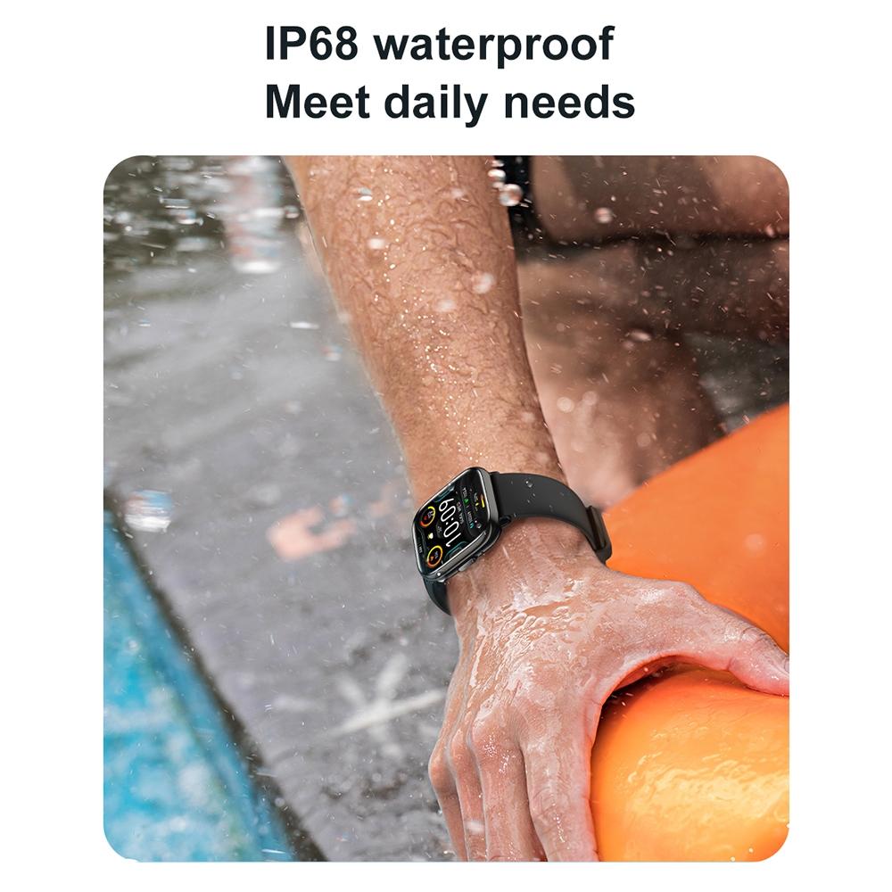 Waterproof Smart Watch With Blood Oxygen Monitoring - Ip68 - Black
