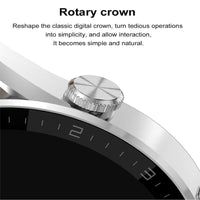 Smart Leather Watch With Colour Screen - Silver