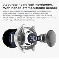 Smart Leather Watch With Colour Screen - Silver