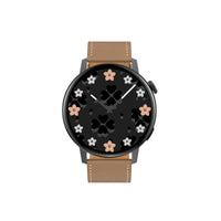 Smart Leather Watch With Colour Screen - Silver