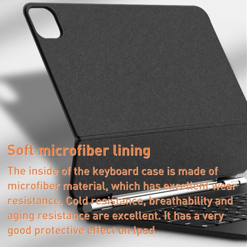 Suspended Bluetooth Keyboard Leather Case For Ipad Air 2022 / 2020 - Black