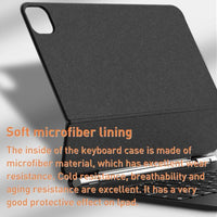 Suspended Bluetooth Keyboard Leather Case For Ipad Air 2022 / 2020 - Black