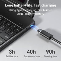 Suspended Bluetooth Keyboard Leather Case For Ipad Air 2022 / 2020 - Black