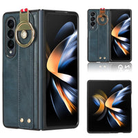 For Samsung Galaxy z Fold4 5G Leather Wristband Phone Case - Back Cover - Red