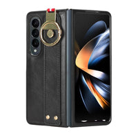 For Samsung Galaxy z Fold4 5G Leather Wristband Phone Case - Back Cover - Red