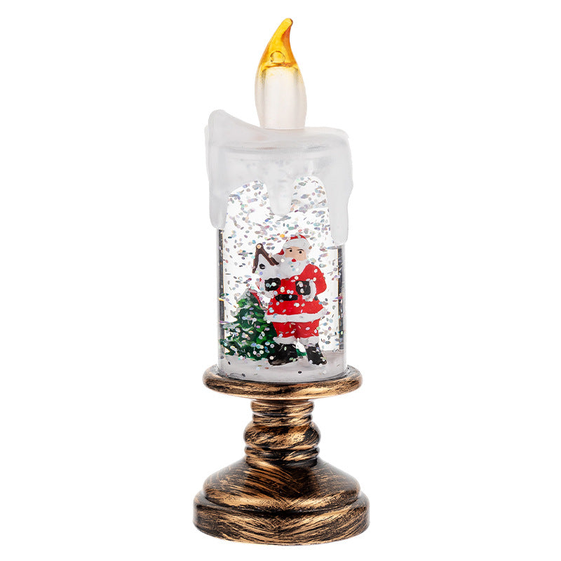 (A set of four) Festive Christmas Candle Lights with Snow Globe Decor - Perfect Creative Holiday Gift
