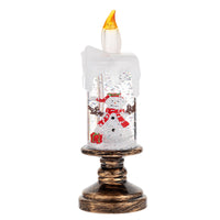 (A set of four) Festive Christmas Candle Lights with Snow Globe Decor - Perfect Creative Holiday Gift