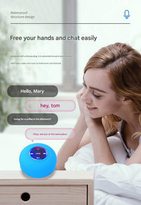 IPX4 Waterproof Bluetooth Shower Speaker with Suction Cup & LED Lights - Hands-Free Calling(black)