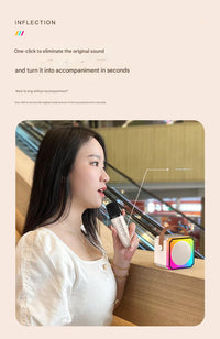 Blue Fun Portable Party Speaker - Karaoke Machine with Two Wireless Microphones and Voice Effects