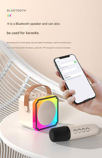 Blue Fun Portable Party Speaker - Karaoke Machine with Two Wireless Microphones and Voice Effects