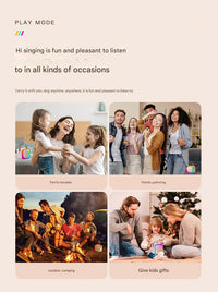 Blue Fun Portable Party Speaker - Karaoke Machine with Two Wireless Microphones and Voice Effects