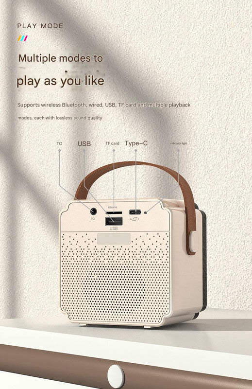 Blue Fun Portable Party Speaker - Karaoke Machine with Two Wireless Microphones and Voice Effects