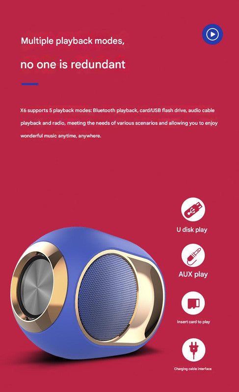 Portable Wireless Bluetooth 5.0 Speaker - TWS Stereo, Powerful Bass, Hands-Free Calls & Multiple Playback Modes(blue)