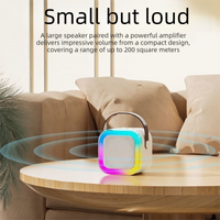 Beige double wheat Portable Mini Karaoke Machine with Wireless Microphone - Bluetooth Speaker for Kids & Adults