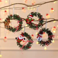 Bear Mini Christmas Wreath Ornaments (11cm) - Festive Santa, Snowman & Reindeer Decor for Doors & Windows