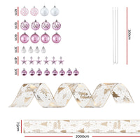 Jingle Jollys Christmas Tree Decoration Set Ribbon Baubles Ornaments Party 34pcs